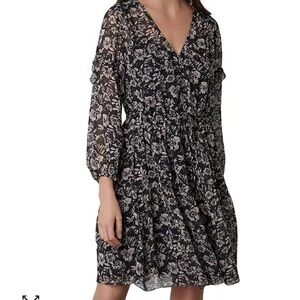 Anthropologie Black and White Floral Dress